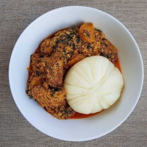Poundo and Egusi soup