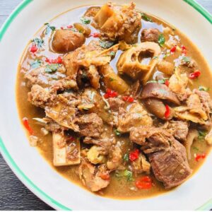 Poundo and Nsala Soup