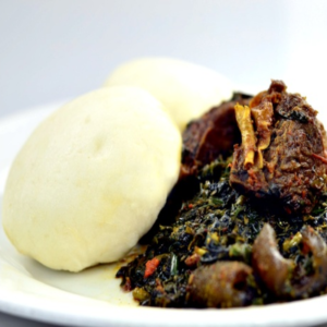 Poundo and Bitter leaf soup