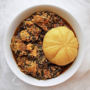 Eba and Egusi Soup