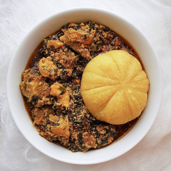 Eba and Egusi Soup