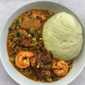 Poundo and Okra Soup
