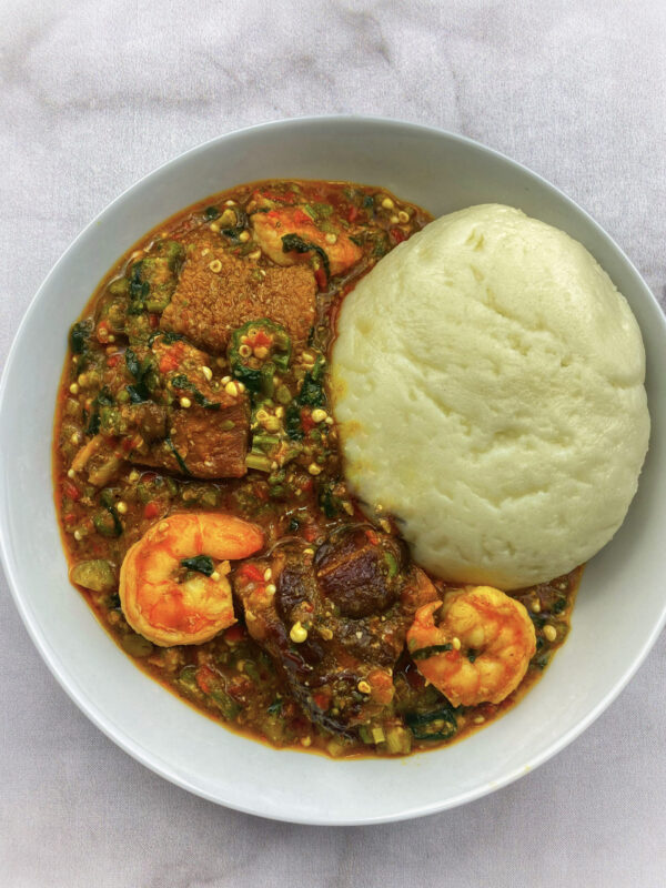 Poundo and Okra Soup