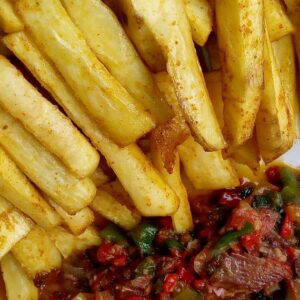 Naija Fried Yam with Sauce